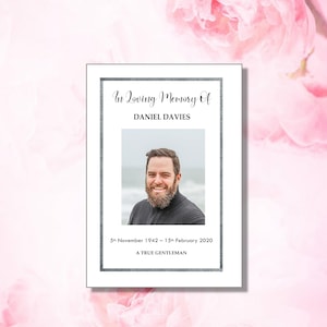 Tarjetas de orden de servicio funerario personalizadas, tarjetas conmemorativas laminadas