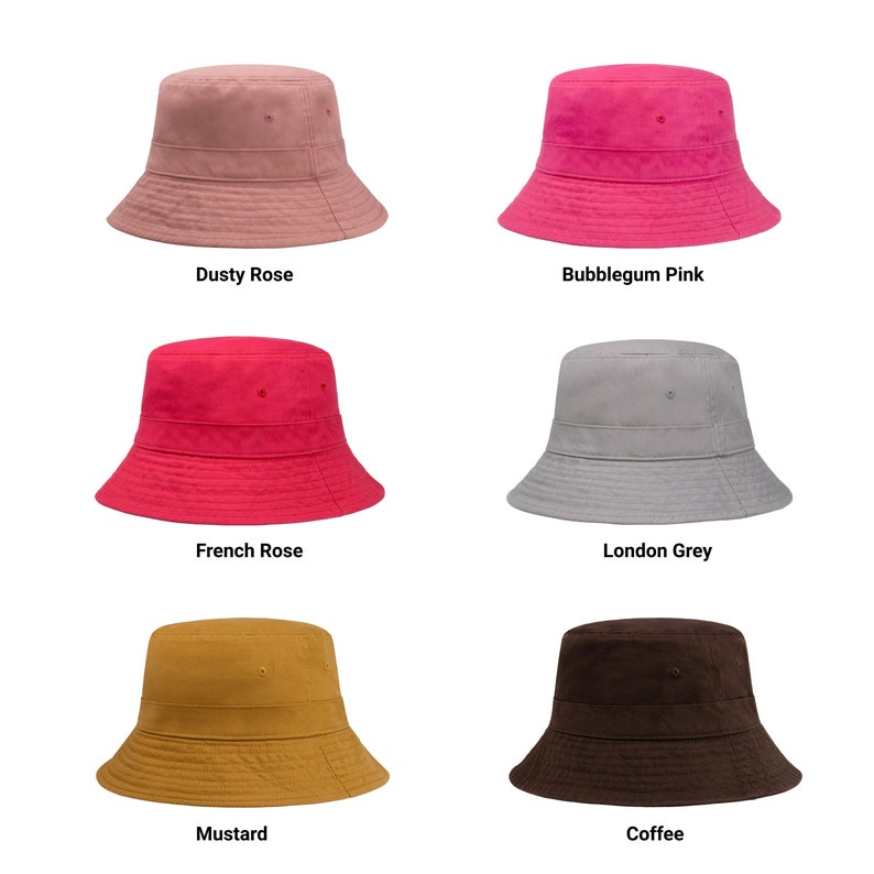 Everyday Cotton Style Bucket Hats Unisex Trendy Lightweight Etsy