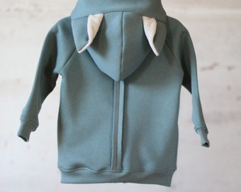 Cute mint hoodie with cat ears, Awesome gift for boy and girl with cat motive