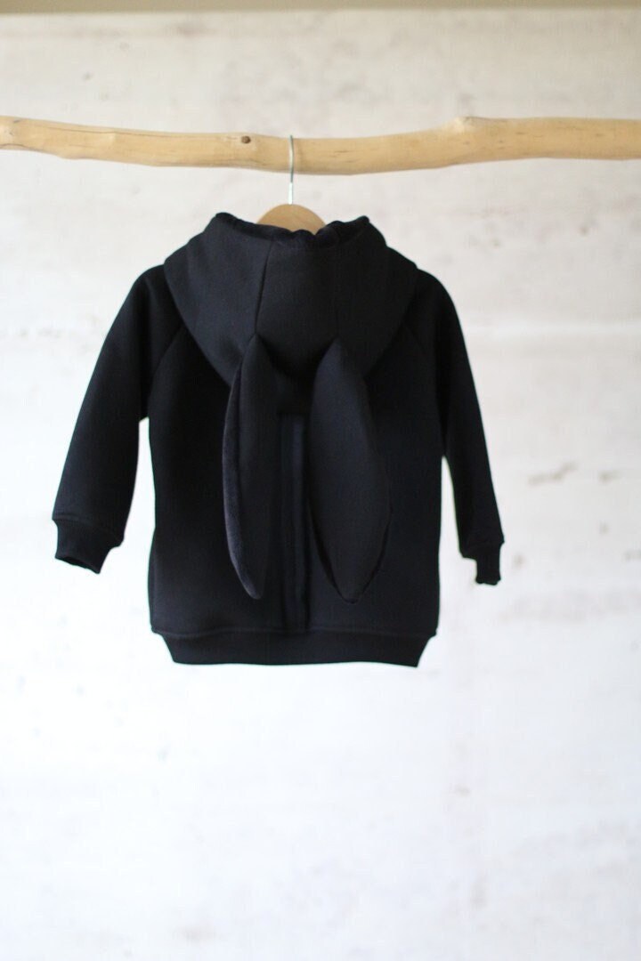 Black Cute Hoodie With Bunny Ears Unisex Fit Back to School Clothes Awesome Gift for Kids Etsy UK