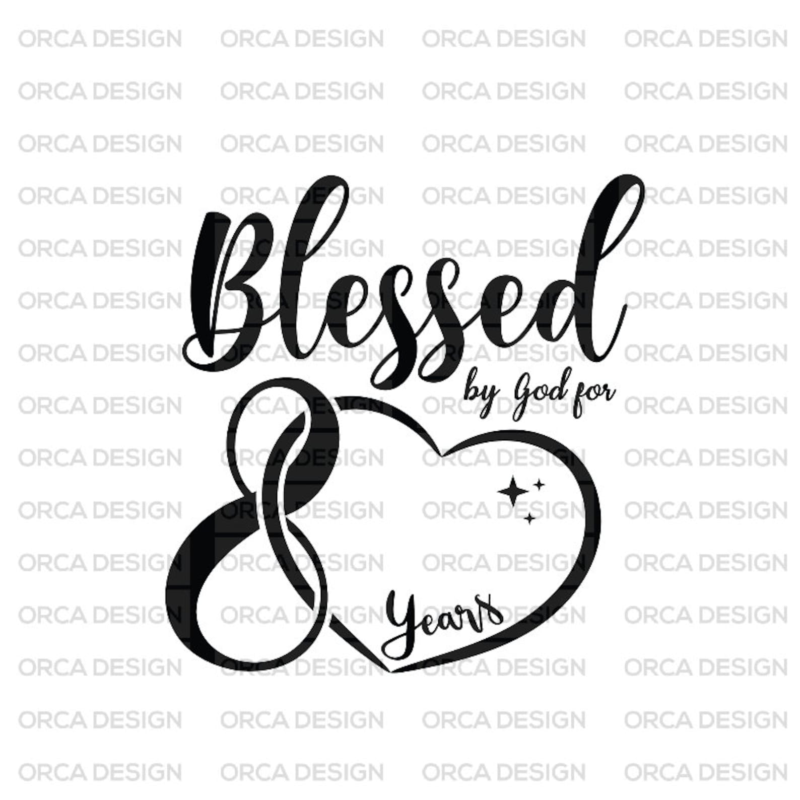 80th birthday svgblessed by god for 80 year birthday etsy