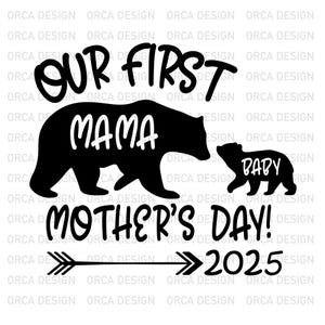 First Mothers Day 2024 svg, set matching mama, mommy baby bear, great gift for Mothers Day matchingsvg svg, png,digital file