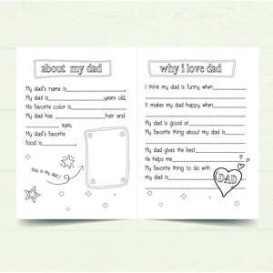 Printable Fathers Day Card | All About Dad Card From Kid | Kid Activity ...
