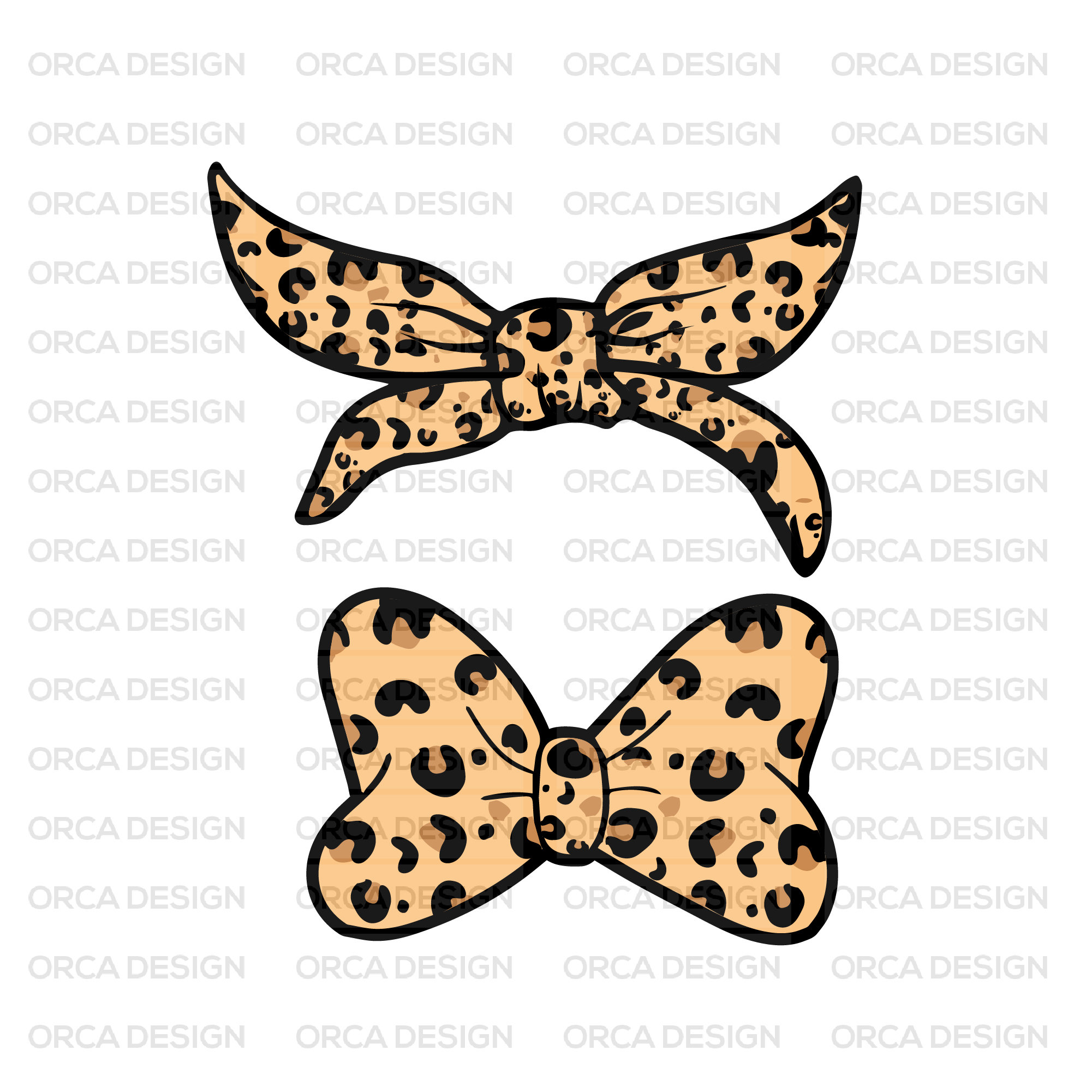 Leopard Bowleopard Hair Bow Bow SVGPNG Digital File - Etsy