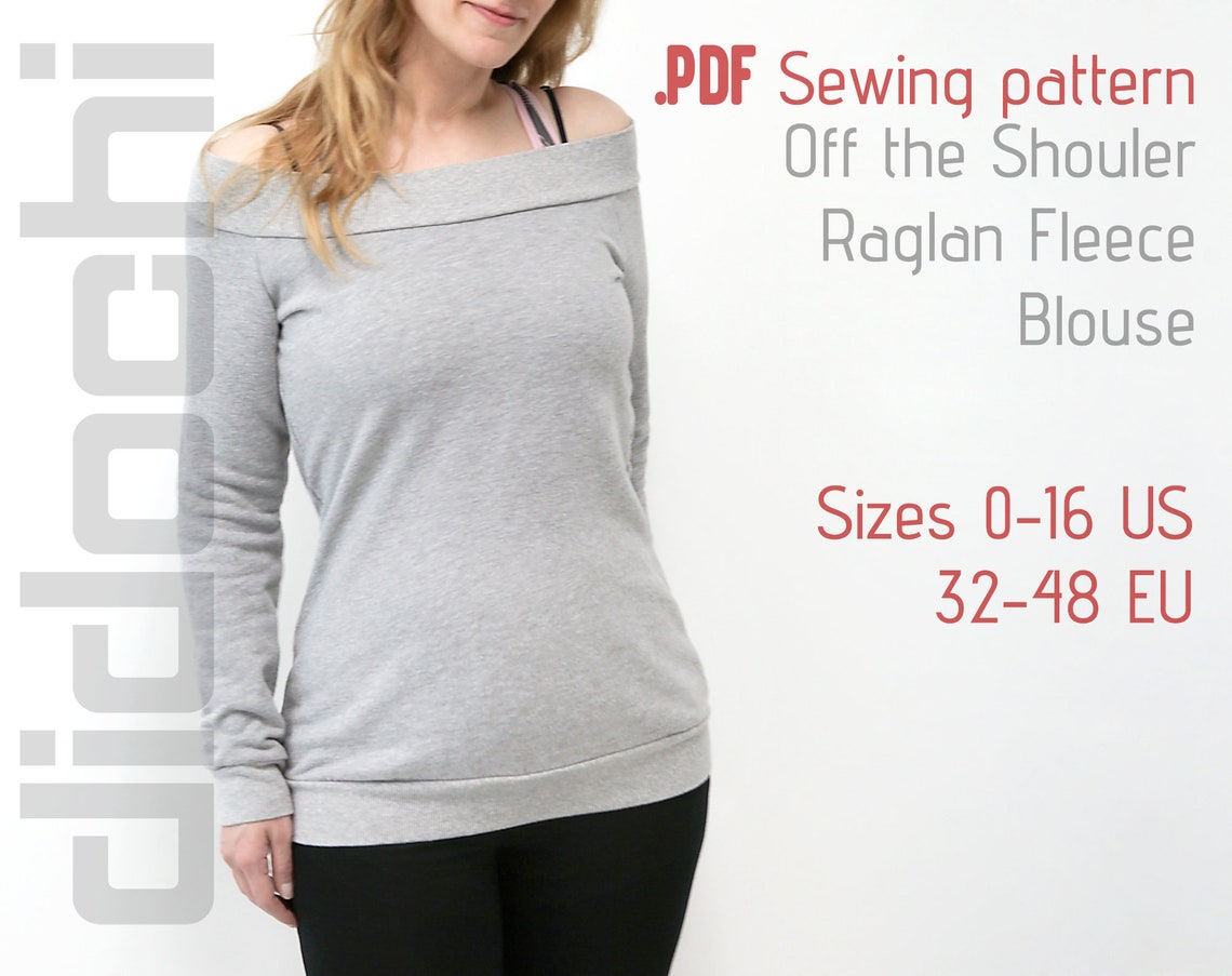 Sewing Raglan Shoulder Pattern Off Shoulder Raglan Sweater Sewing Pattern PDF for Women - Etsy