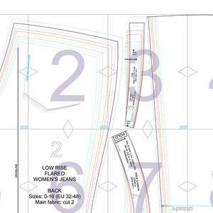 Plus Size PDF Jeans Sewing Pattern Flared Leg Jeans - Etsy