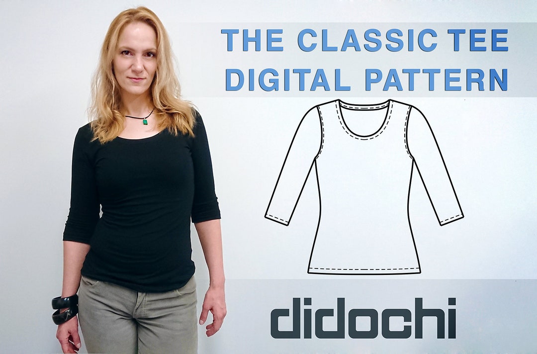 Plus Size Women's Casual T-shirt PDF Sewing Pattern * Digital Sewing ...