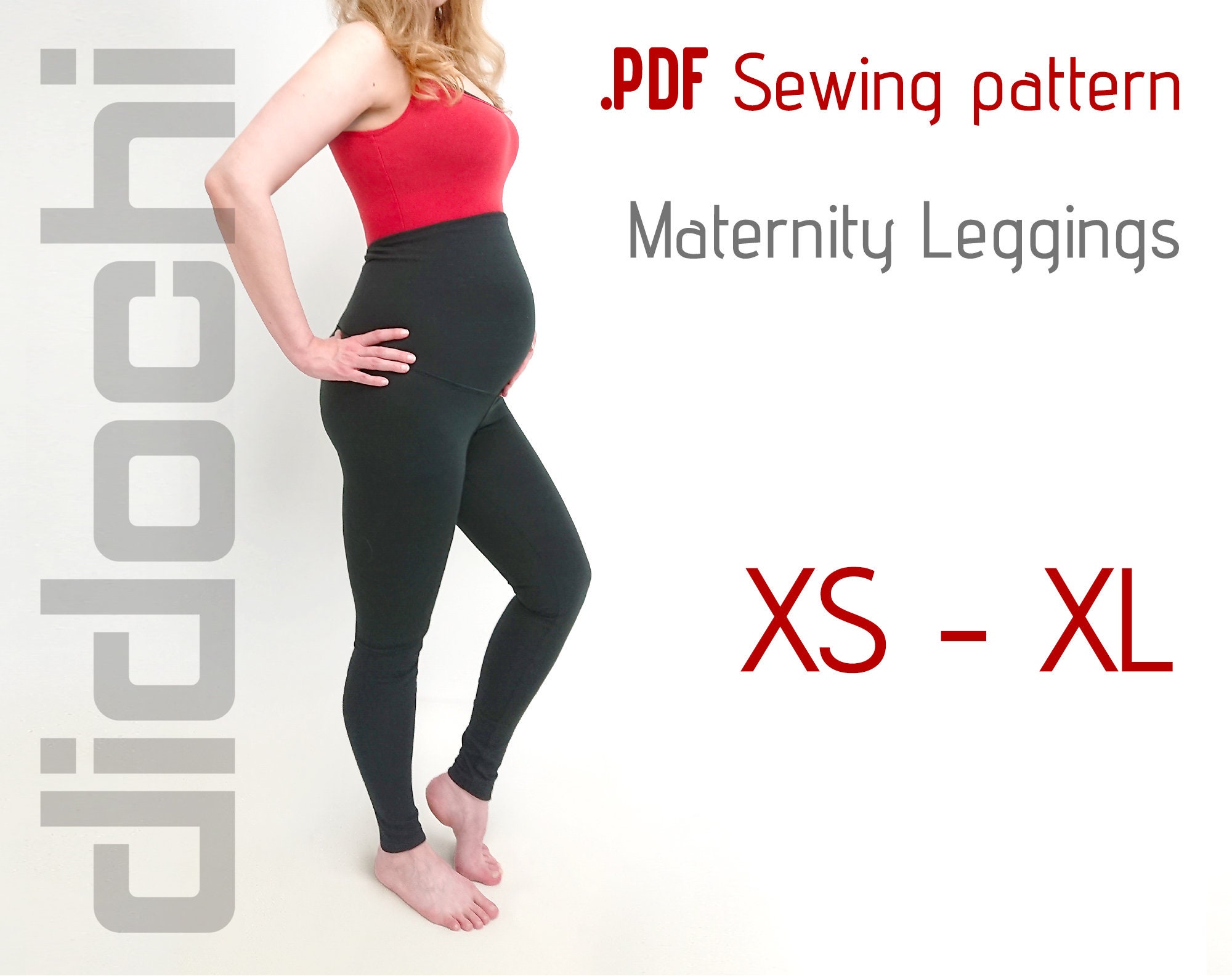 Maternity Leggings Sewing Pattern PDF, Sizes XS, S, M, L, XL 