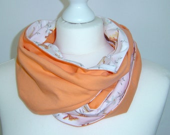 Tube scarf Reversible scarf round scarf endless scarf cotton scarf Women 147 x 24 cm (equivalent to 58 x 9.5 inch)