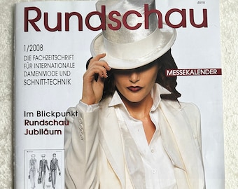 Jahrgang 2008 Diverse Magazine DAMEN RUNDSCHAU Fachzeitschrift für internationale Damenmode und Schnitt-Technik Schnittmuster Rar