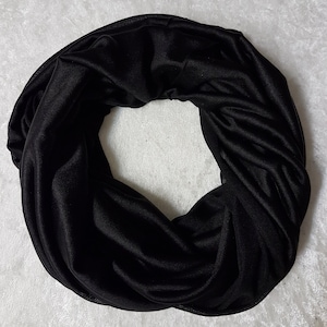 Silk scarf tubular scarf headband hood loop made of jersey silk 104x40cm black image 4