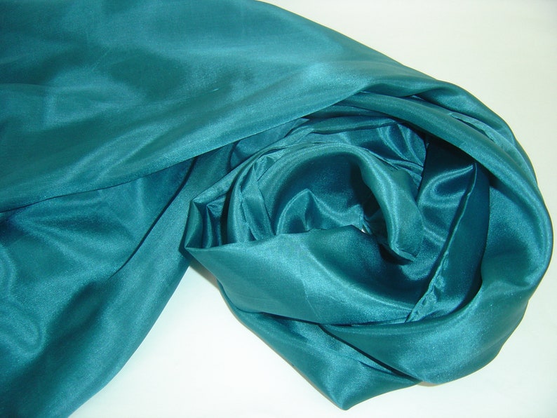 Silk scarf 180x45cm petrol Pongé scarf stole immagine 2