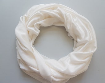 Silk scarf tubular scarf headband hood loop made of jersey silk 104x40cm