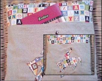 Reading Pillow - Pillow with Book Bag - Reading Pillow - Reading Book Pillow - *Rodeo* 1505