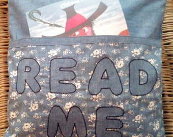 Reading Pillow - Pillow with Book Bag - Reading Pillow - Reading Book Pillow - *Read Me* 1506