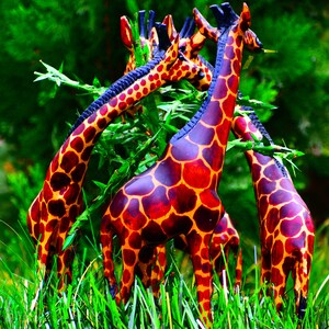 Jirafas, únicas, obras de arte, arte original, esculturas hechas a mano, animales, animales, jirafas, jirafas reticuladas, regalos de jirafas, amantes de los animales imagen 4