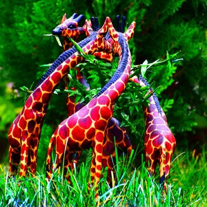 Giraffes, unique, artwork, original art, handmade sculptures, animals, animal, giraffes, reticulated giraffes, giraffe gifts, animal lovers image 6