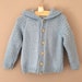 Car pattern hooded cardigan, baby boys merino wool 
