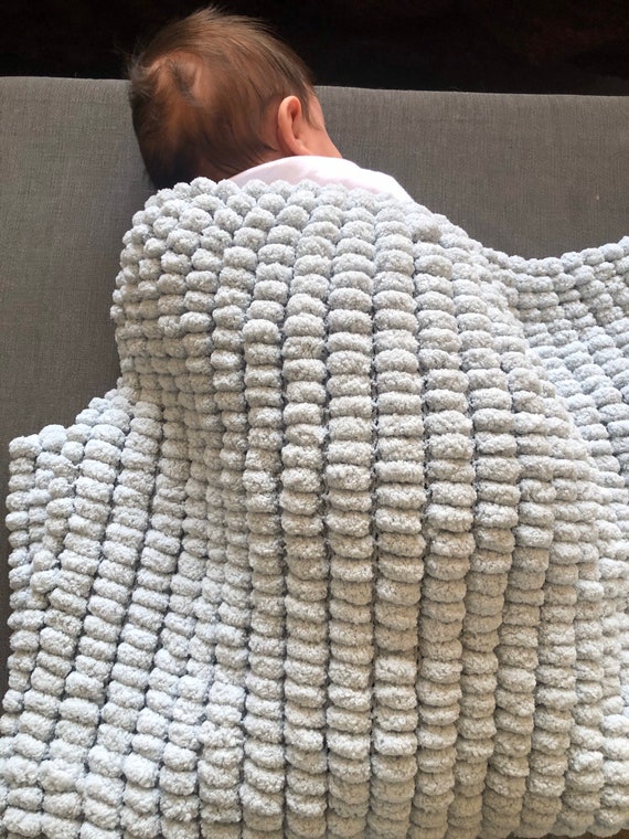 Etsy pom pom blanket hotsell