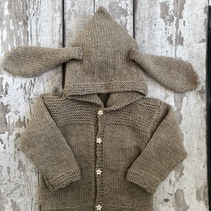 Hooded bunny ears cardigan