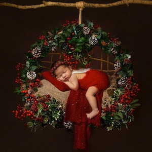 Tutina soffice e cappello da Babbo Natale, neonato, babysitter (6-9 mesi) Accessorio fotografico natalizio