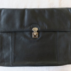 Porte-documents vintage Picard Jet 2001 sac d’affaires en cuir noir