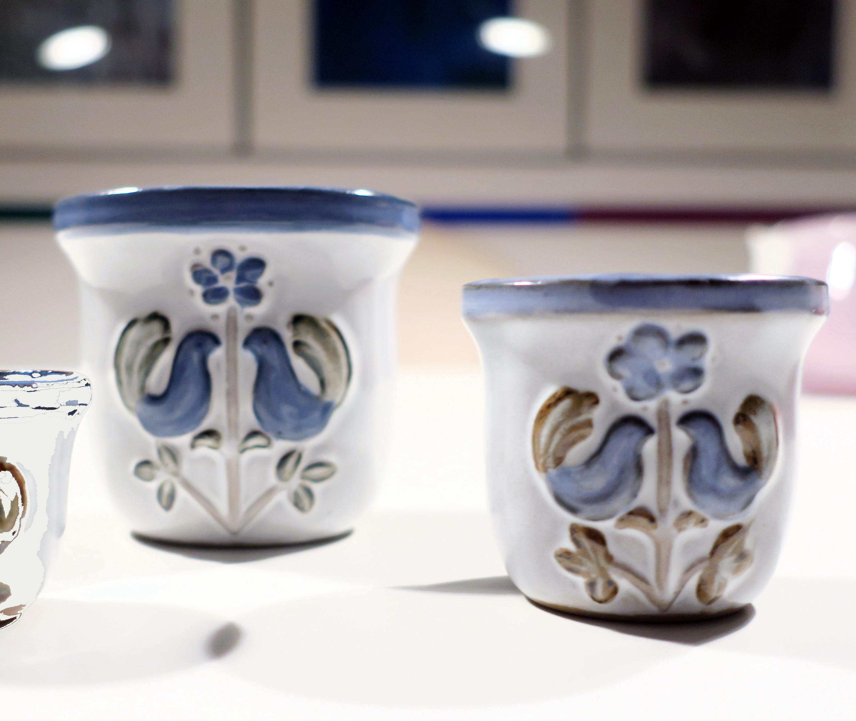 Vintage set of 2 small ceramic pots, small planter, flower pot