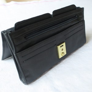 Bolso de documentos vintage de piel noble en negro