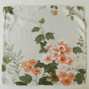 Vintage pillowcase with orange-green floral pattern image 1