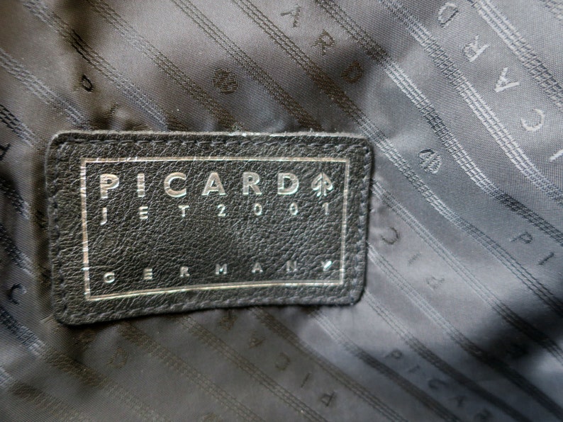 Vintage briefcase Picard Jet 2001 business bag made of black leather image 3
