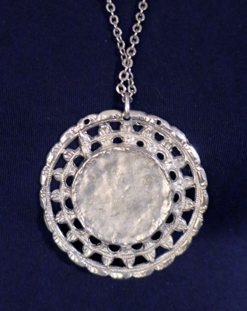 Vintage necklace with medieval metal pendant image 3