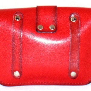 Vintage belt bag in red leather, image 4