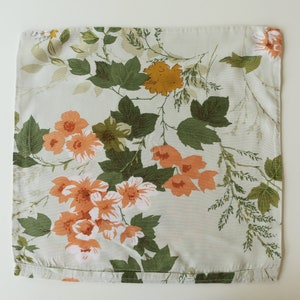 Vintage pillowcase with orange-green floral pattern image 2