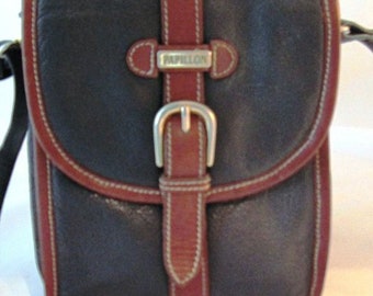 Vintage Leder Messenger  Papillon Schulter Tasche