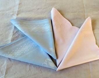 Vintage set of 2 cotton damask napkins