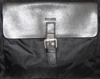 Marc Picard Shoulder Bag Leather Bag 11 3/8x10 3/16x3 1/2in Top Black