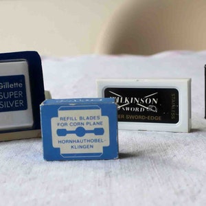 Vintage razor blades and callous plane blades