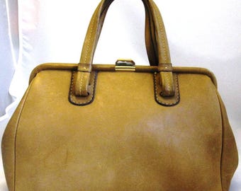 Vintage Handtasche Goldpfeil Leder Natur