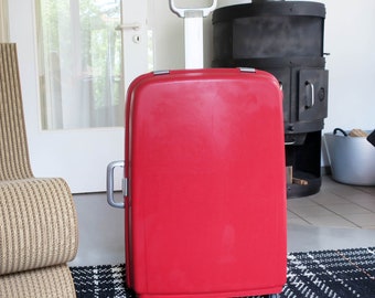 Vintage Travelite trolley hardcase koffer in rood