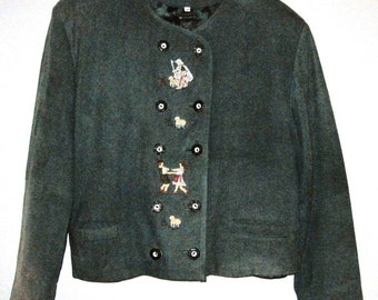 Vintage Lederjacke Trachten