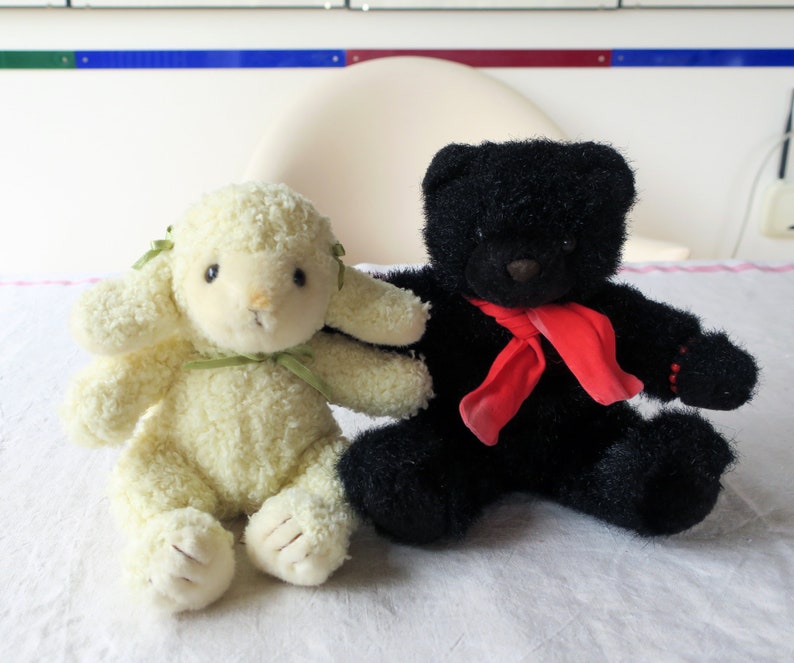 Vintage Schaf von Teddy-Hermann und Kater von Nelsi-Collection Toys Holland Bild 1