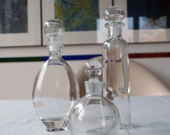 Carafe en verre vintage avec bouchon