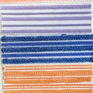 3 Vintage Borte selbstklebend Spitze zum Basteln Gold-Blau-Orange-Töne