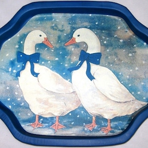 Vintage romantic goose donkey tray image 1