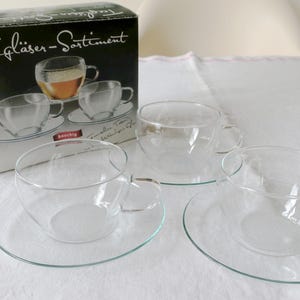 Vintage three tea glasses tea cups set
