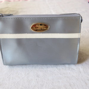 Vintage cosmetic bag perfumes Christian Dior in silver shimmers also pastel blue image 7