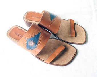 Vintage Leder Sandalette (38 EU) Zehen Trenner von Marshall Italy