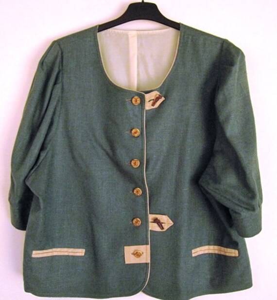 Vintage linen jacket, linen blouse, short jacket,… - image 4