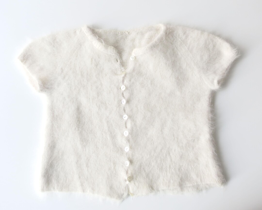 Vintage Angora Jacket in White - Etsy