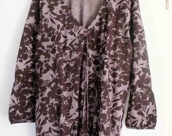 Vintage Ulla Popken shirt in black/brown and grey